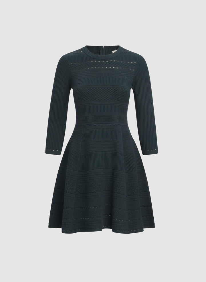 Pointelle Detail Knit Dress
