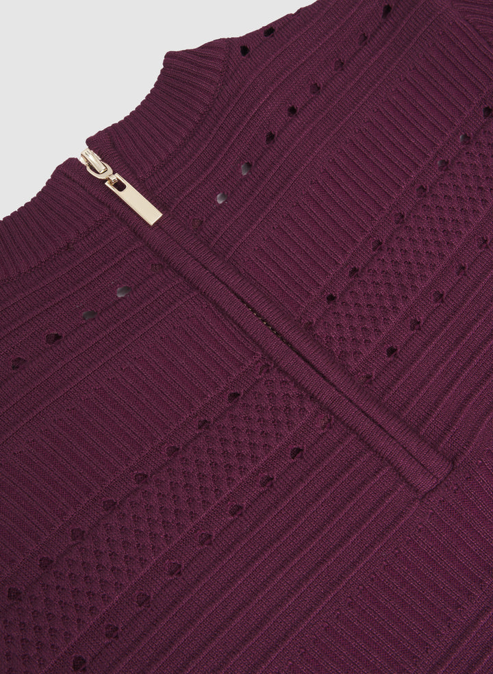 Pointelle Detail Knit Dress