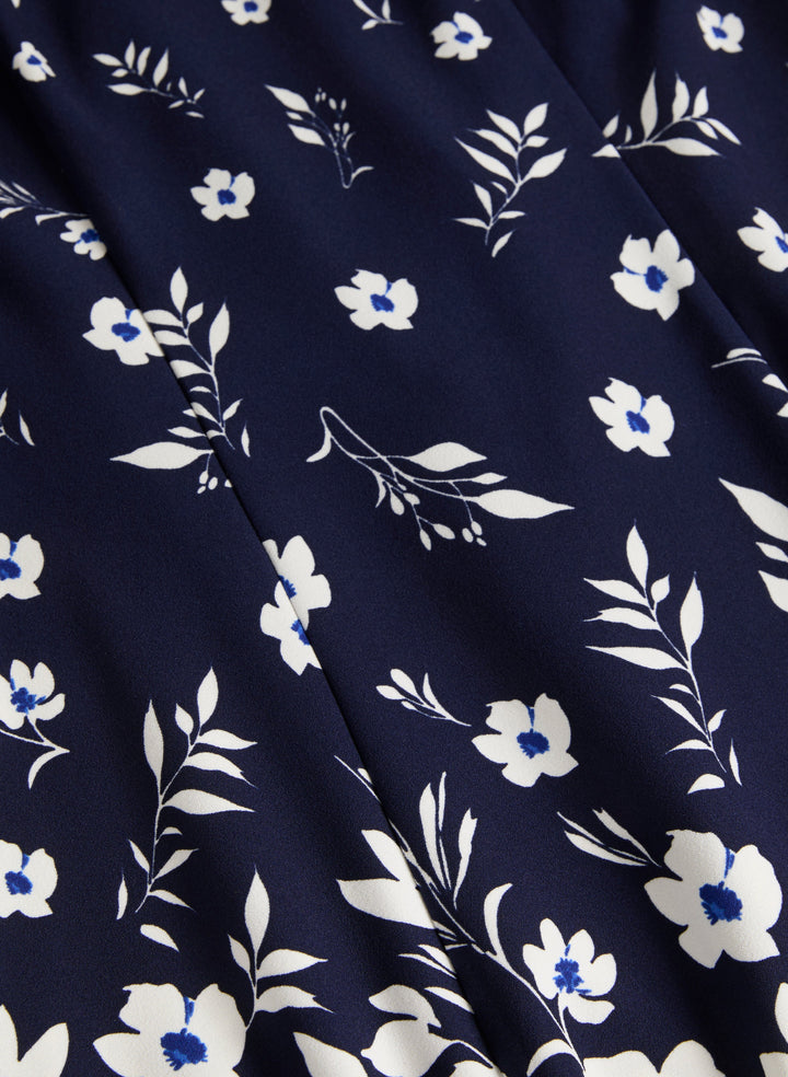 Cascading Floral Print Dress