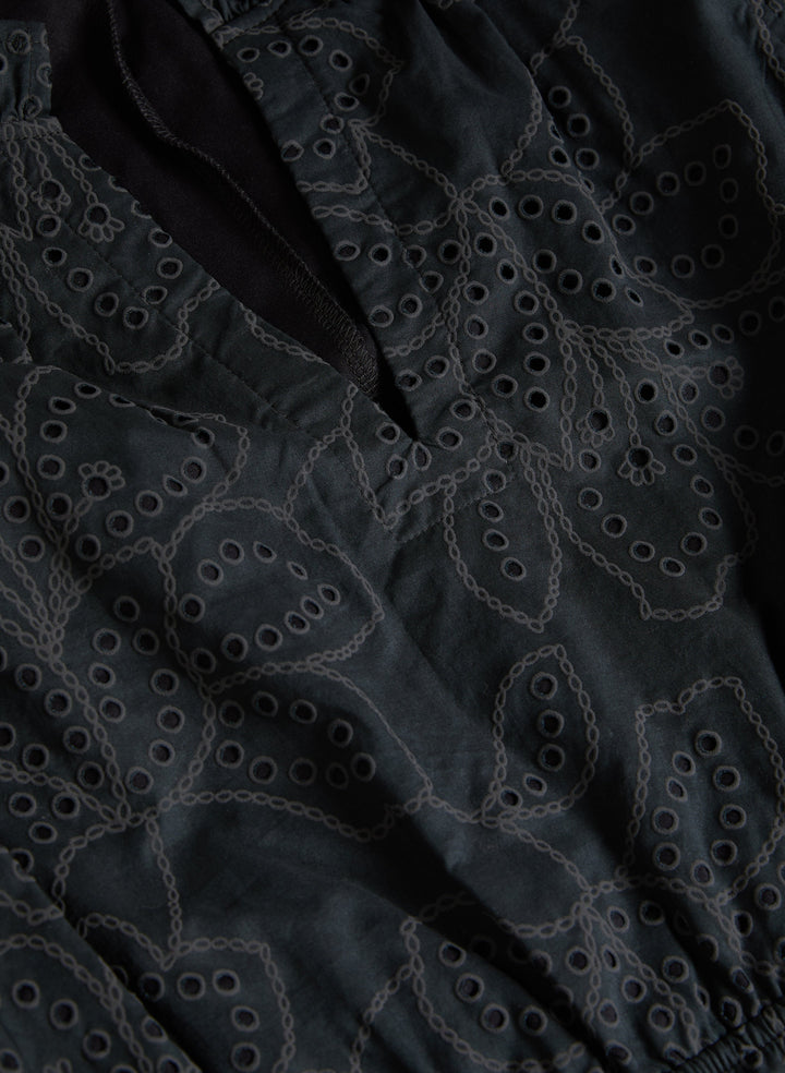 Sketched Floral Eyelet Dress