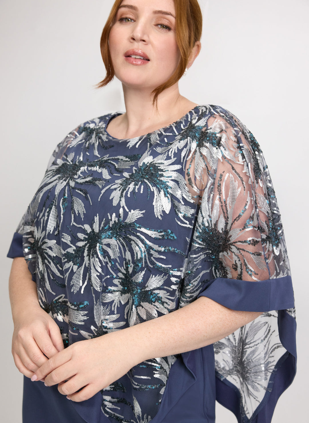 Floral Capelet Overlay Dress
