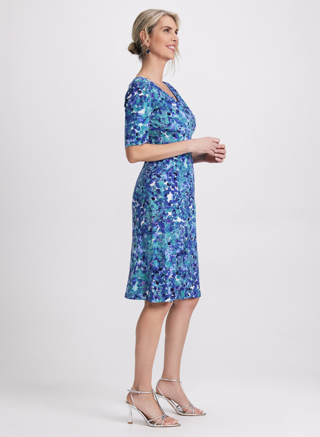 Floral Cowl Neck Dress