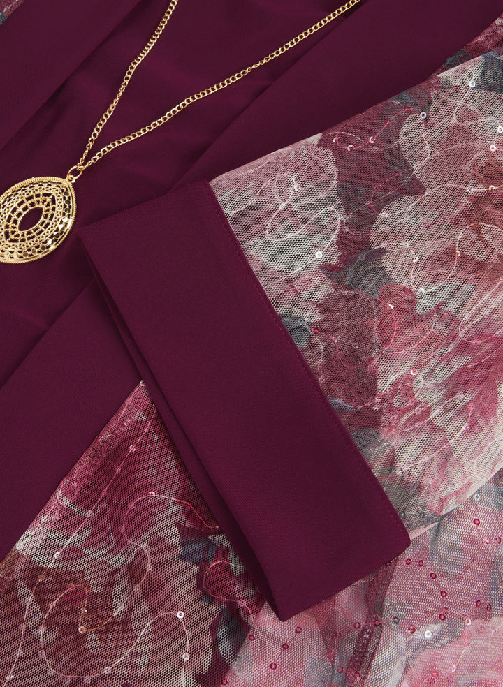 Floral Mesh Jacket & Dress Set