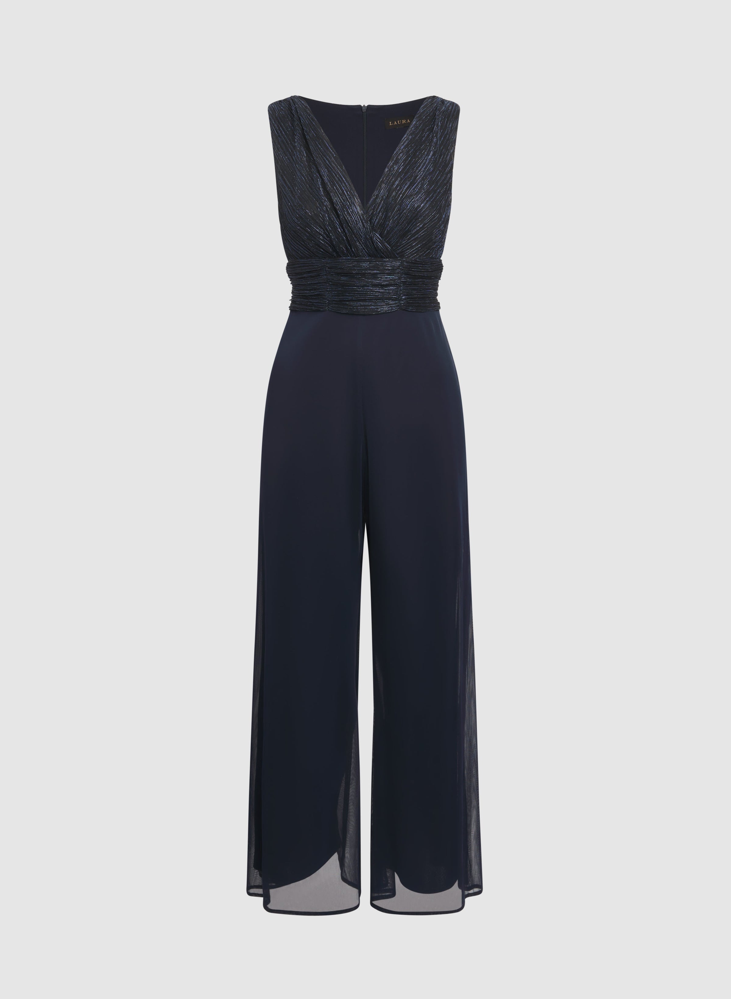 Metallic Wide-Leg Jumpsuit