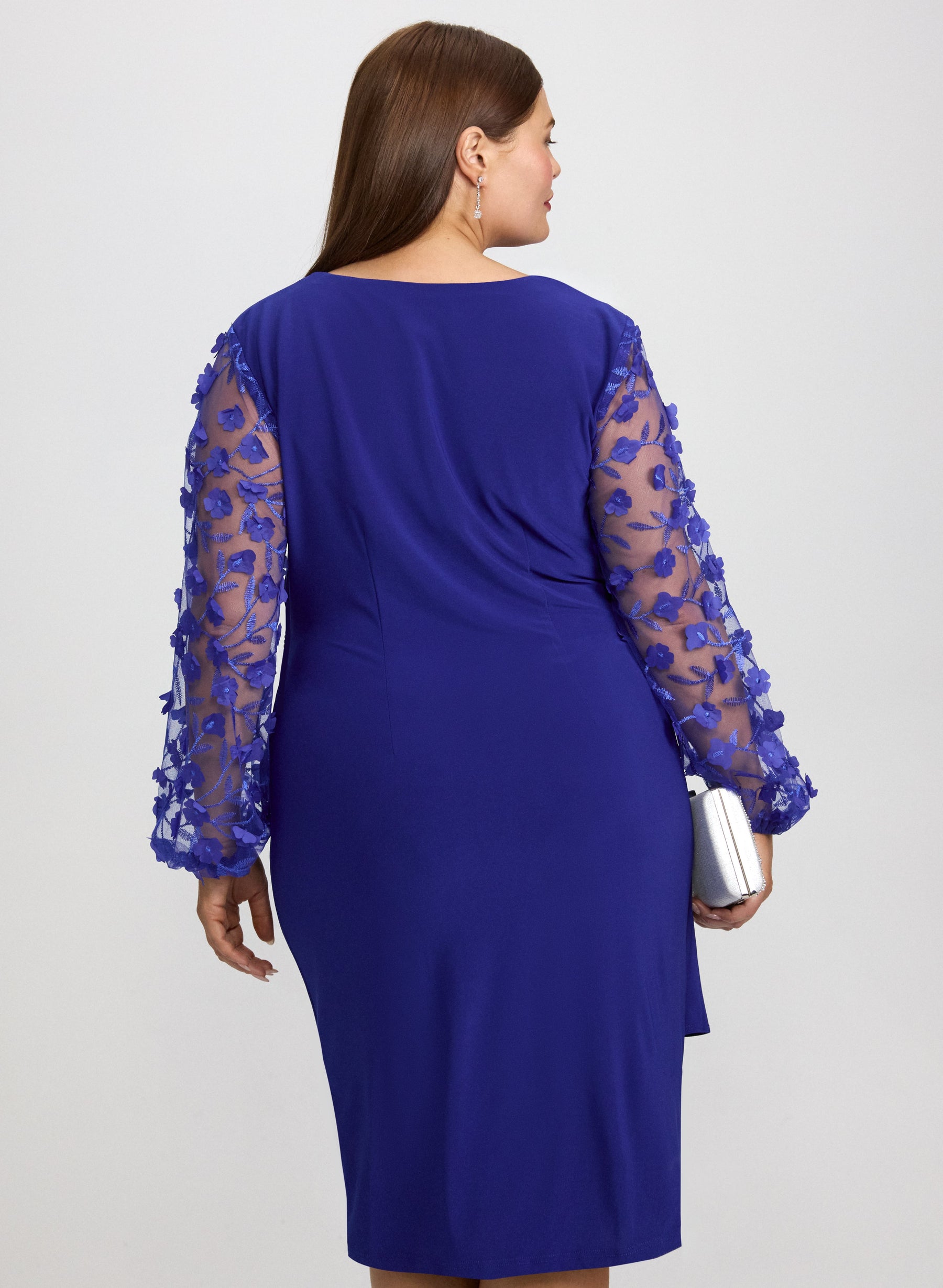Floral Applique Sleeve Dress