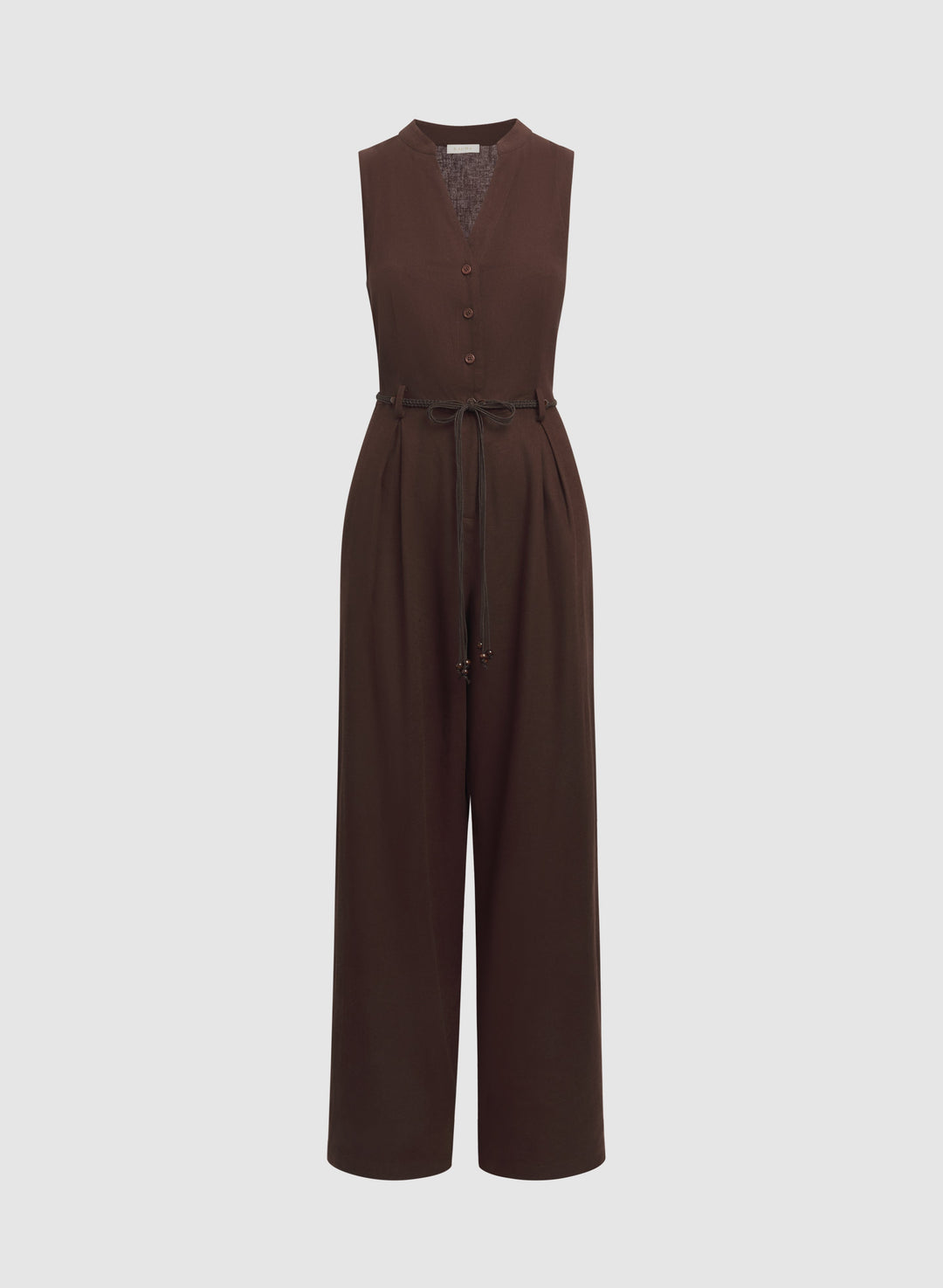 Wide-Leg Belted Jumpsuit