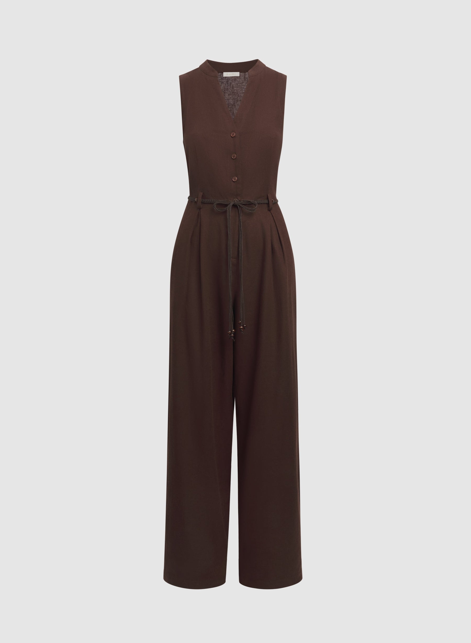 Wide-Leg Belted Jumpsuit