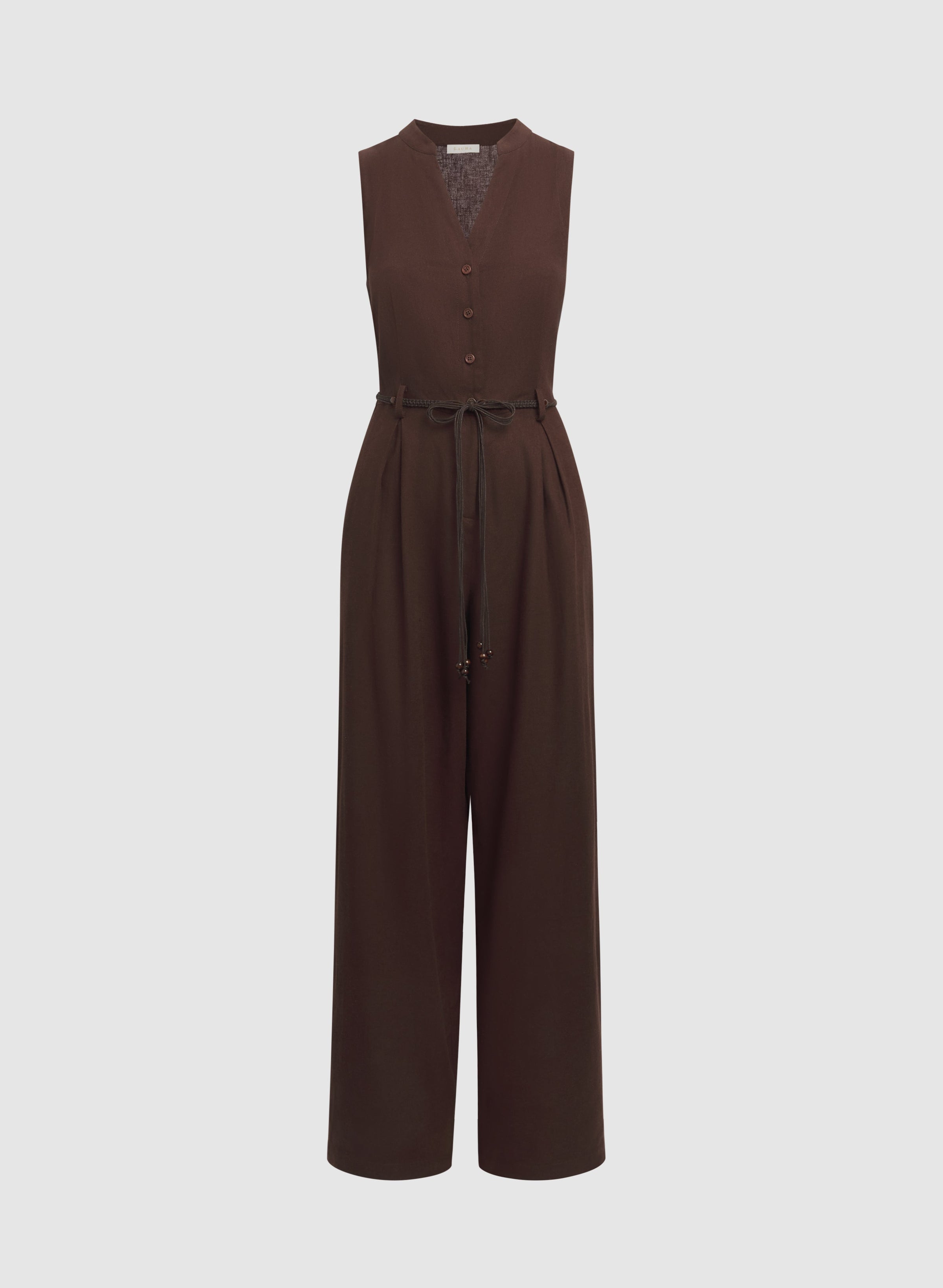 Wide-Leg Belted Jumpsuit