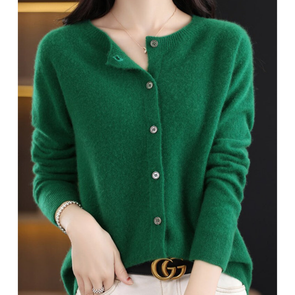 Evelyn – Wool Blend Knit Cardigan