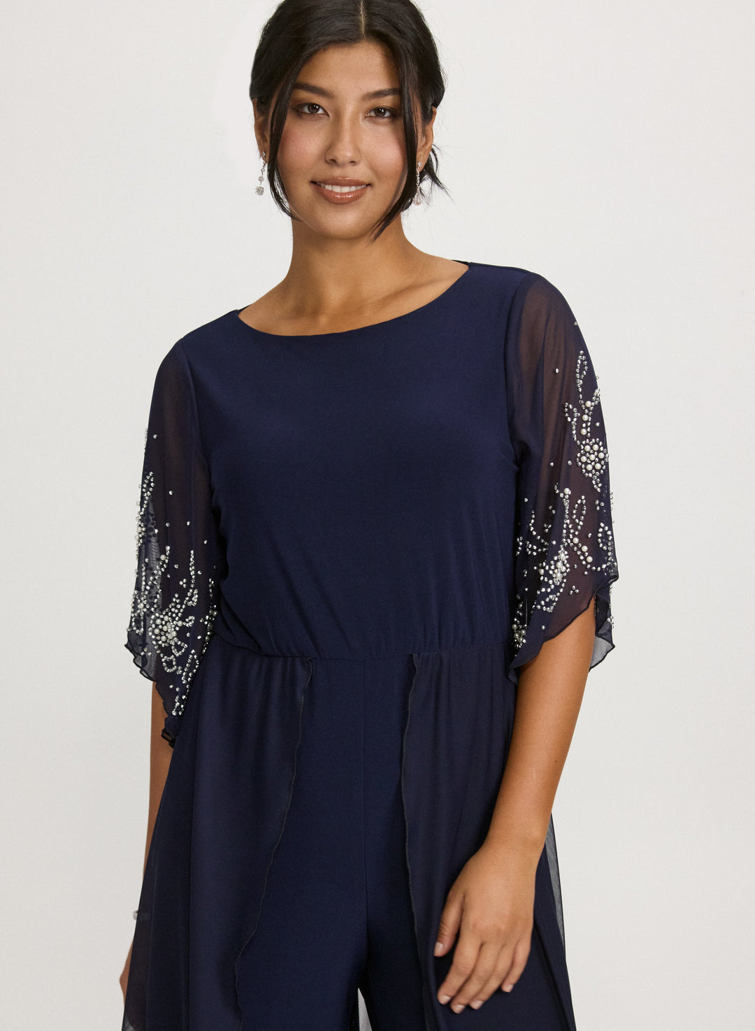 Beaded Chiffon Jumpsuit