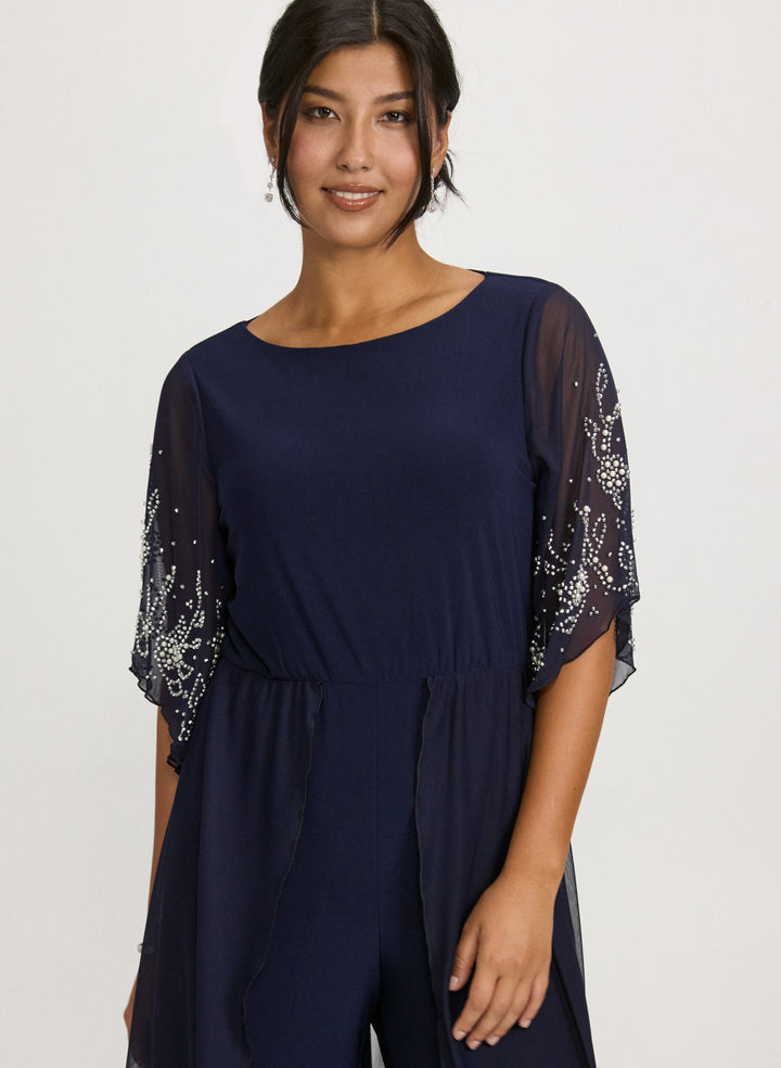 Beaded Chiffon Jumpsuit