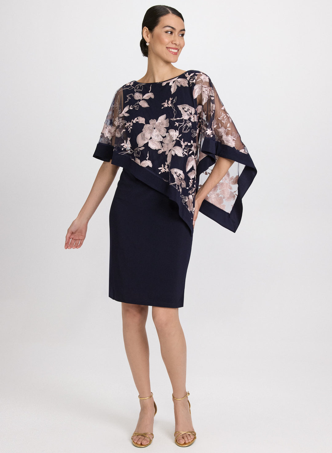 Embroidered Poncho & Jersey Dress