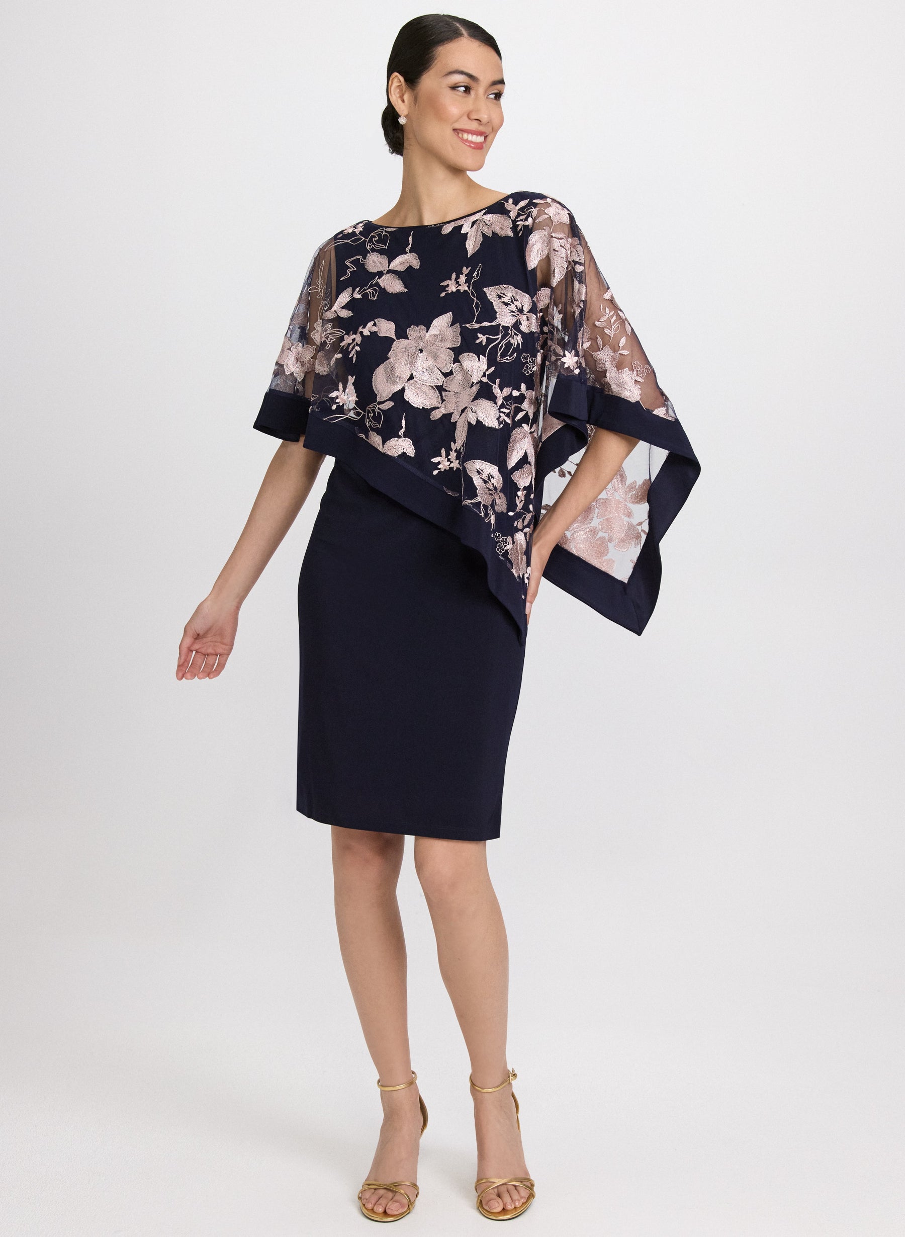 Embroidered Poncho & Jersey Dress