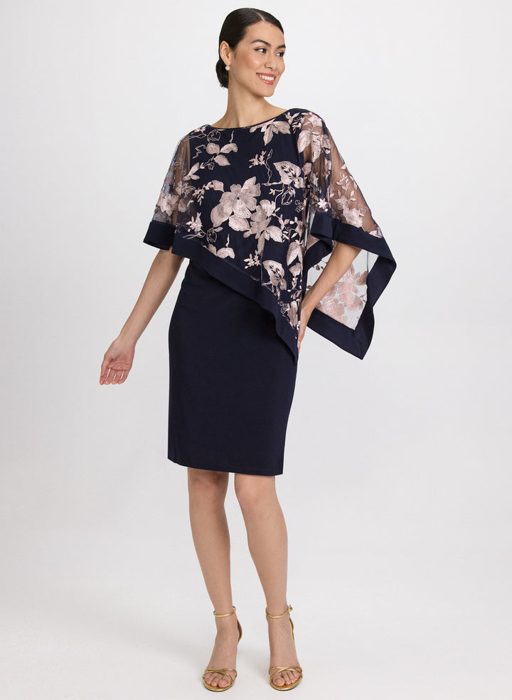 Embroidered Poncho & Jersey Dress