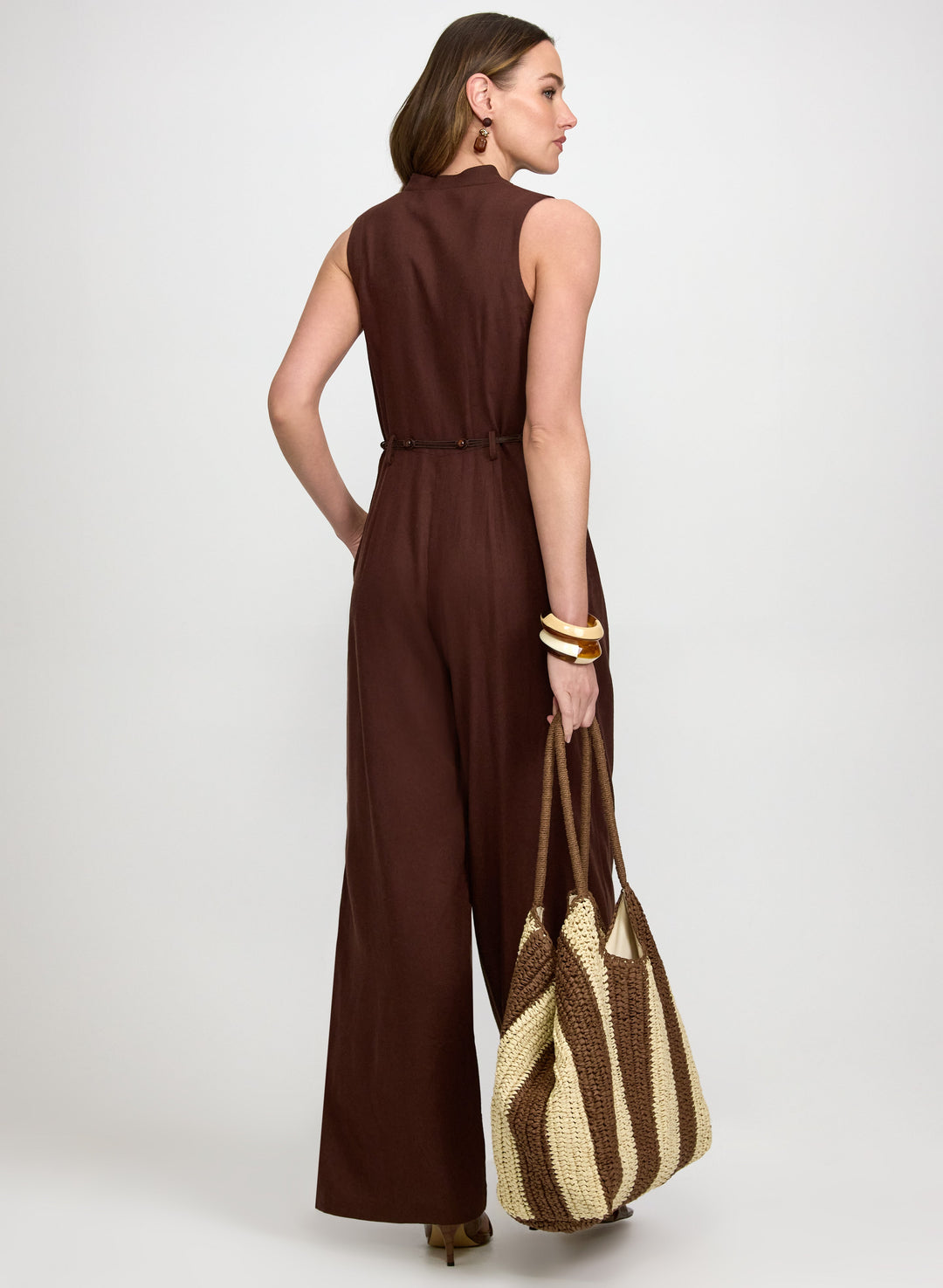 Wide-Leg Belted Jumpsuit