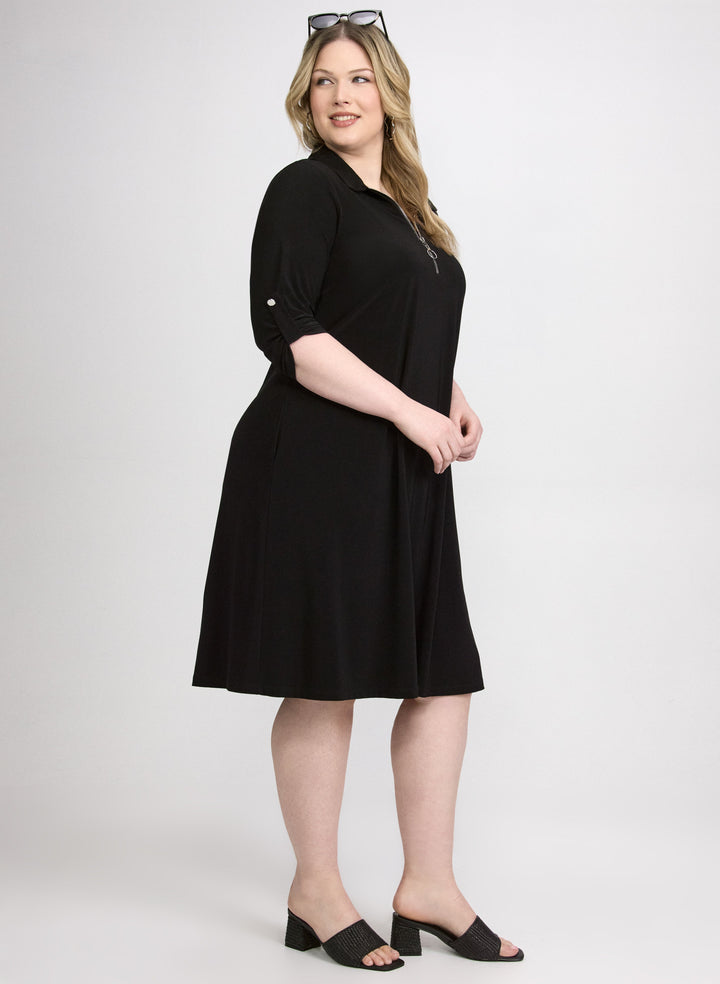 Half-Zip Jersey Dress