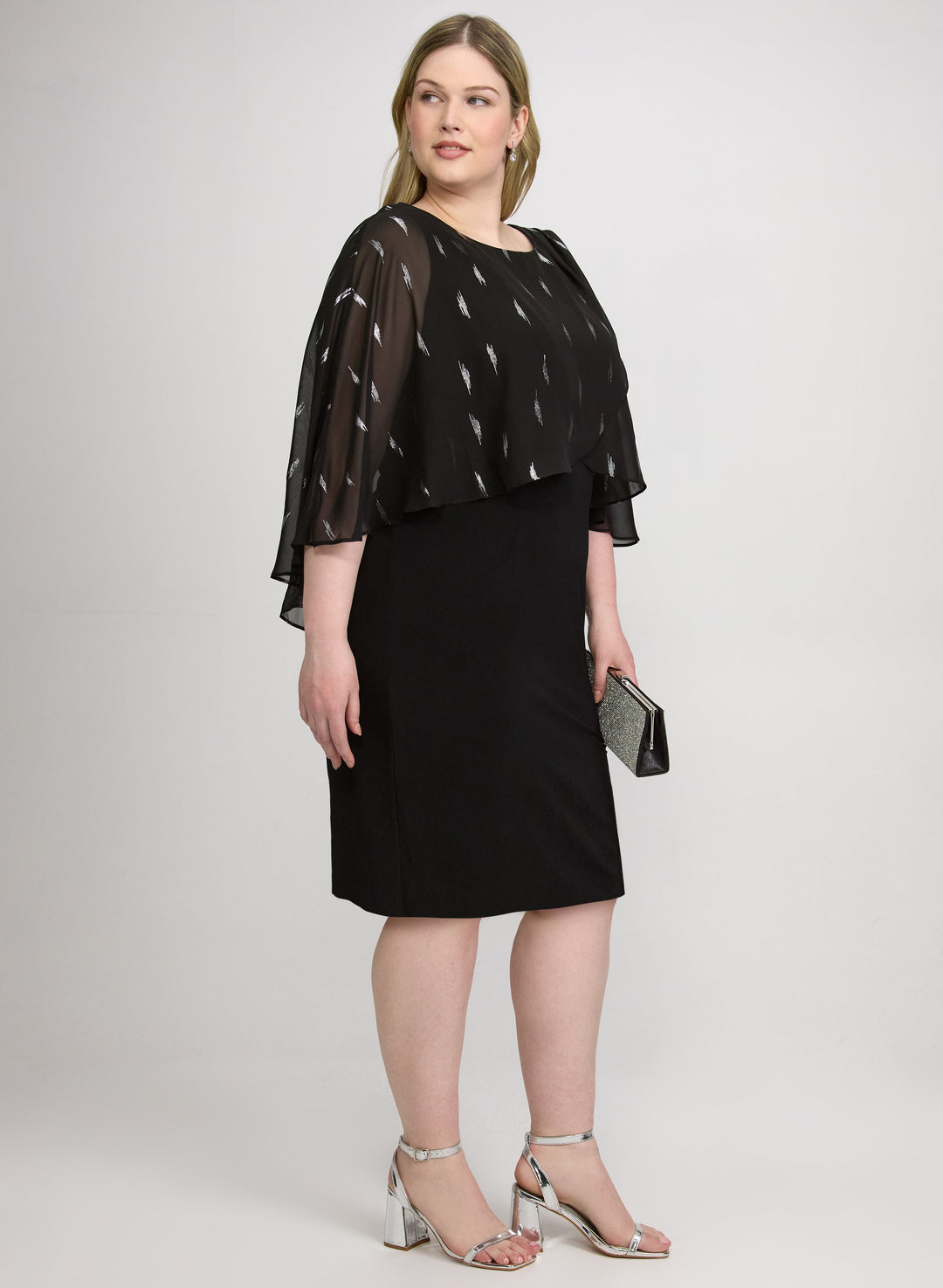 Chiffon Overlay Sheath Dress