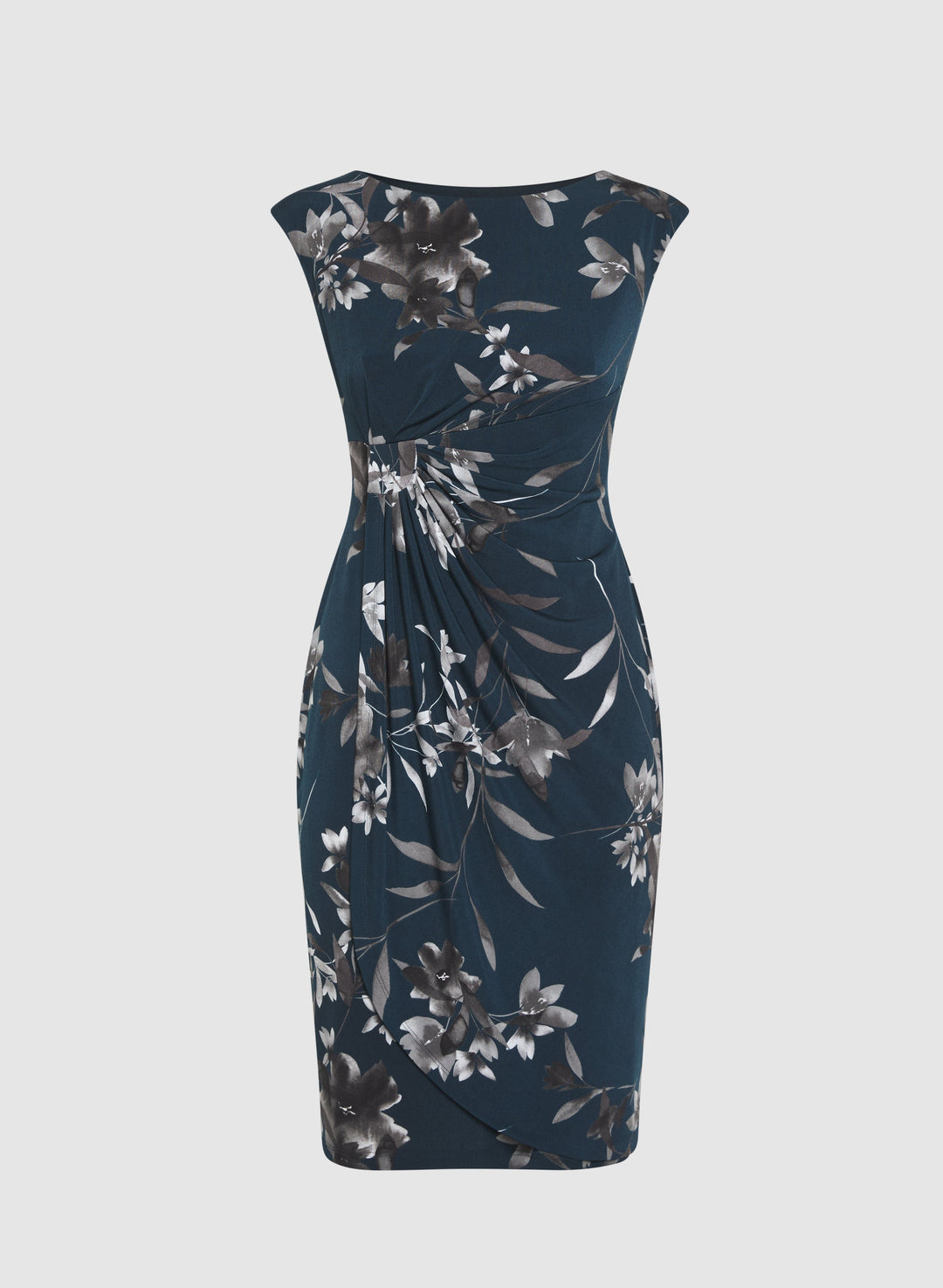 Draped Floral Dress