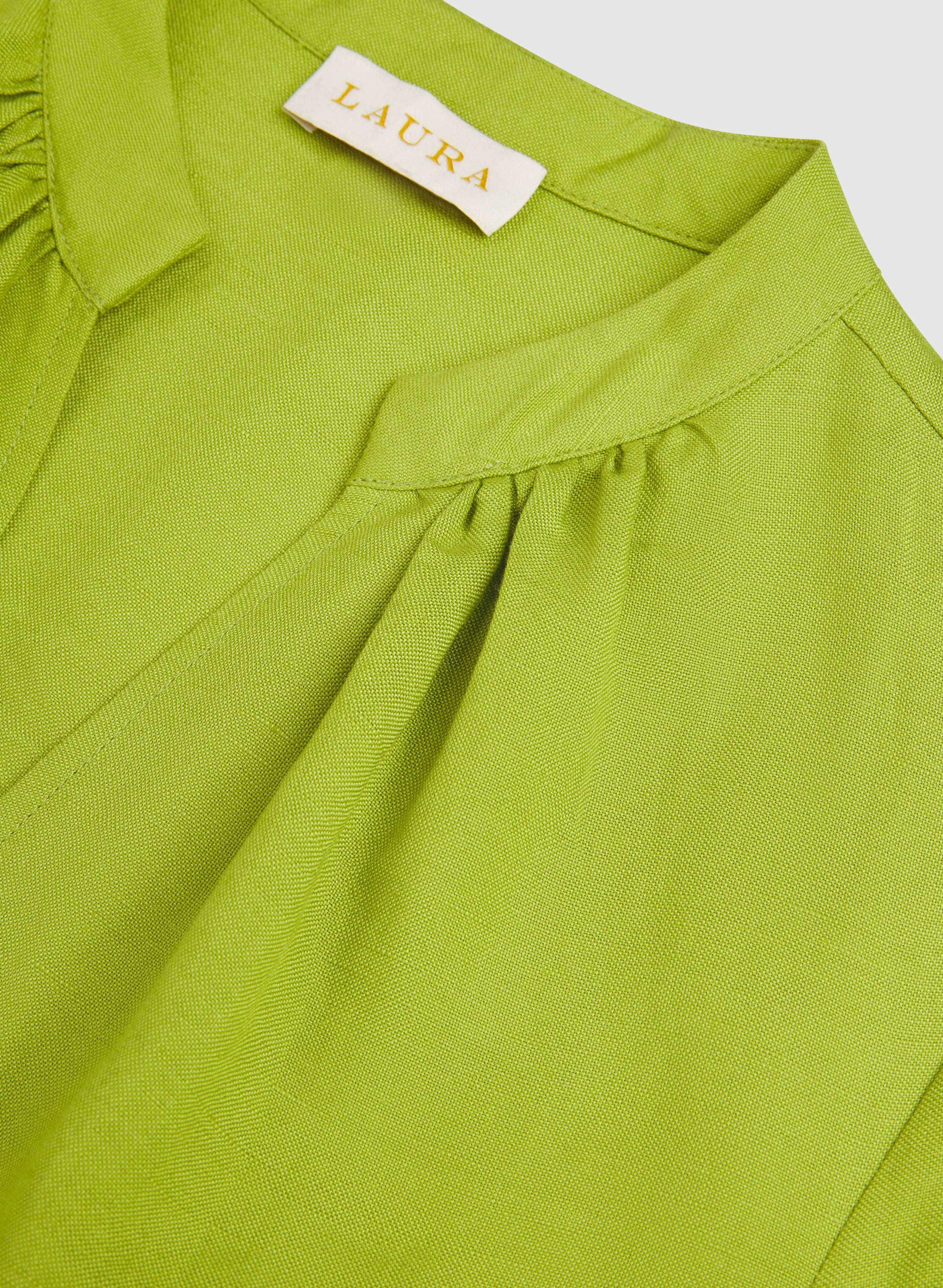 Straight Linen-Blend Dress