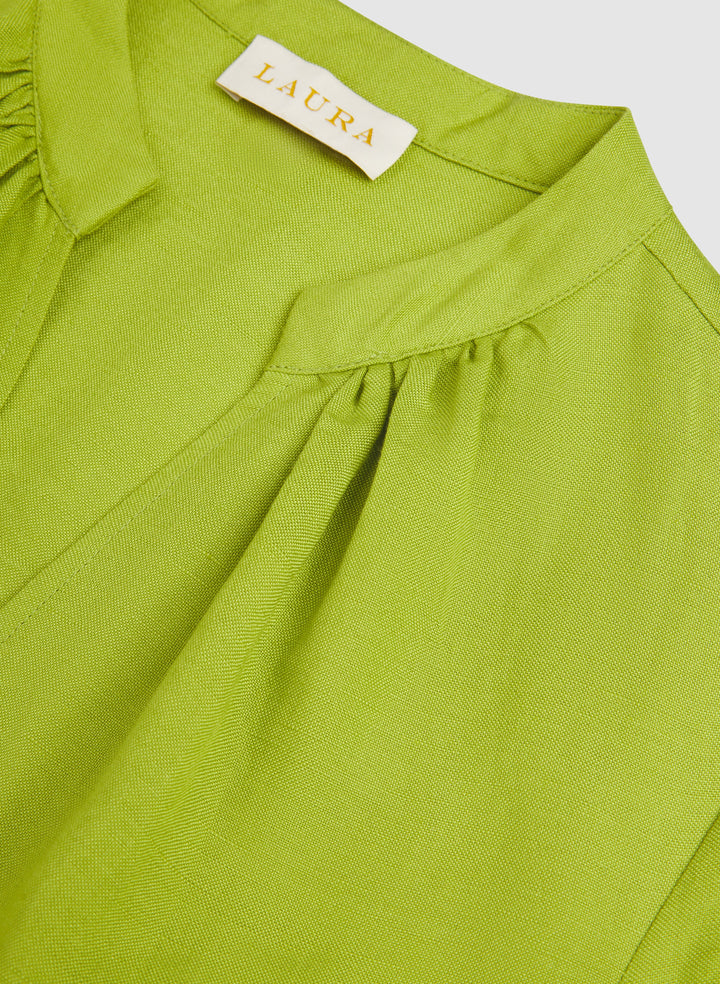 Straight Linen-Blend Dress
