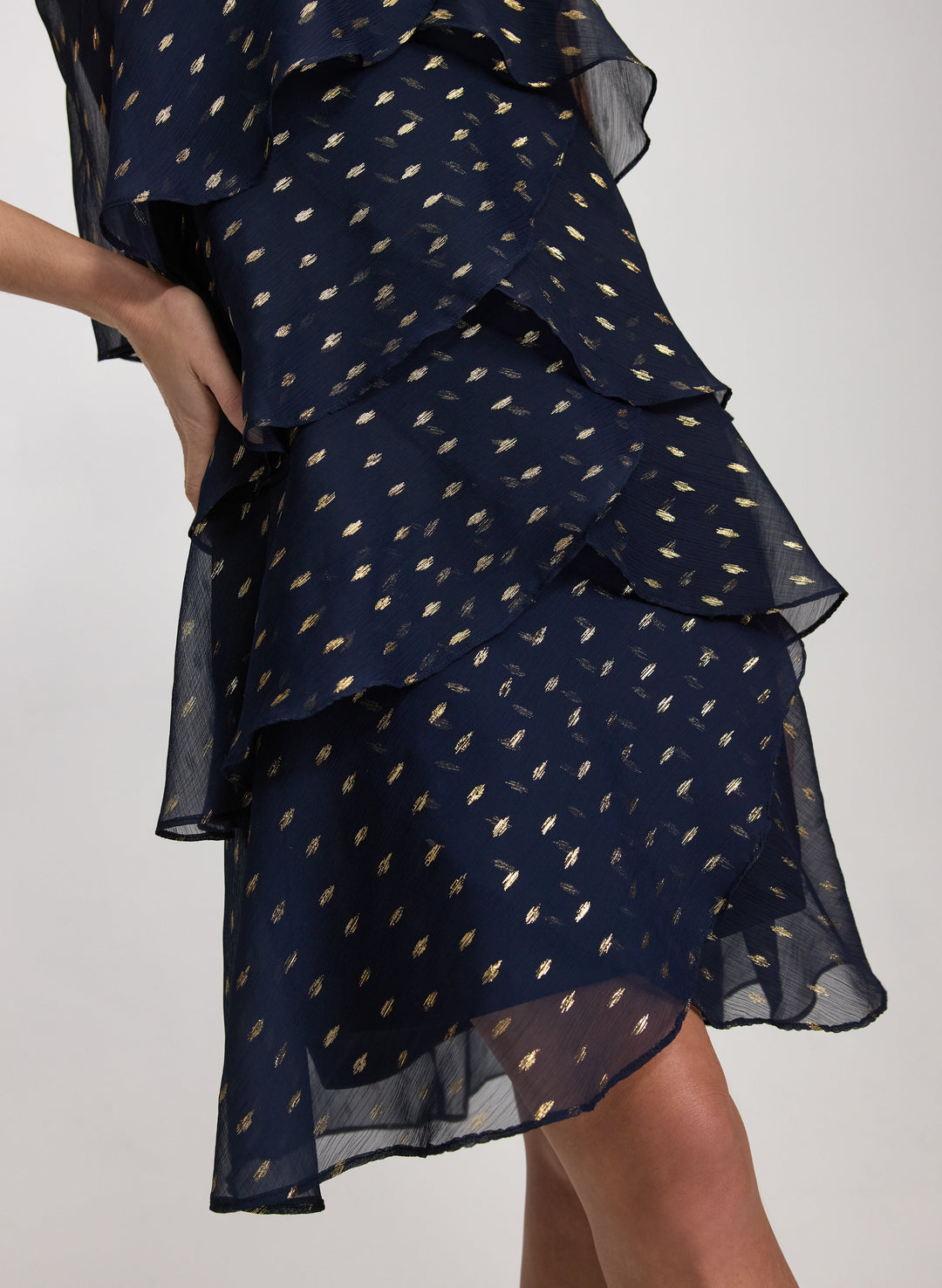 Tiered Foil Print Dress