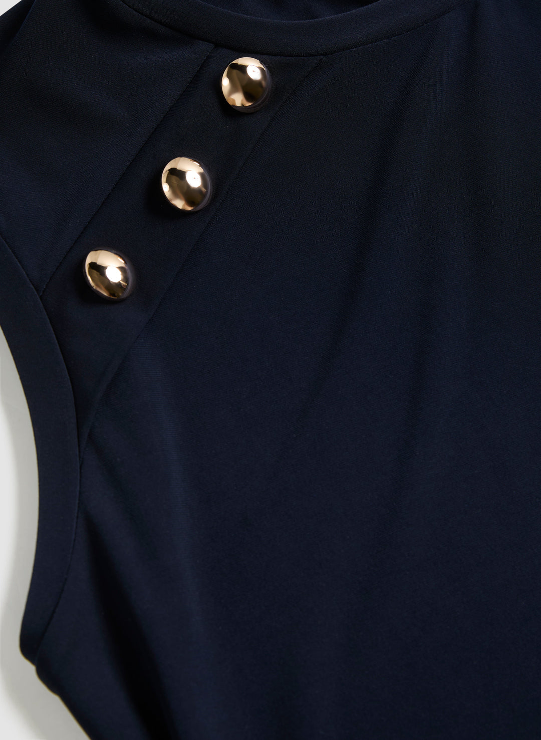 Decorative Button A-Line Dress