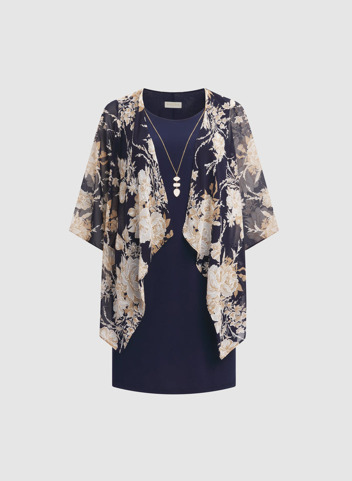Floral Jacket & Jersey Dress