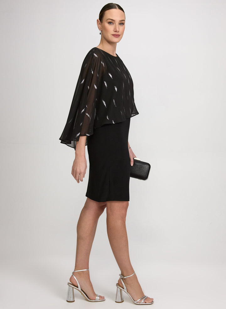 Chiffon Overlay Sheath Dress
