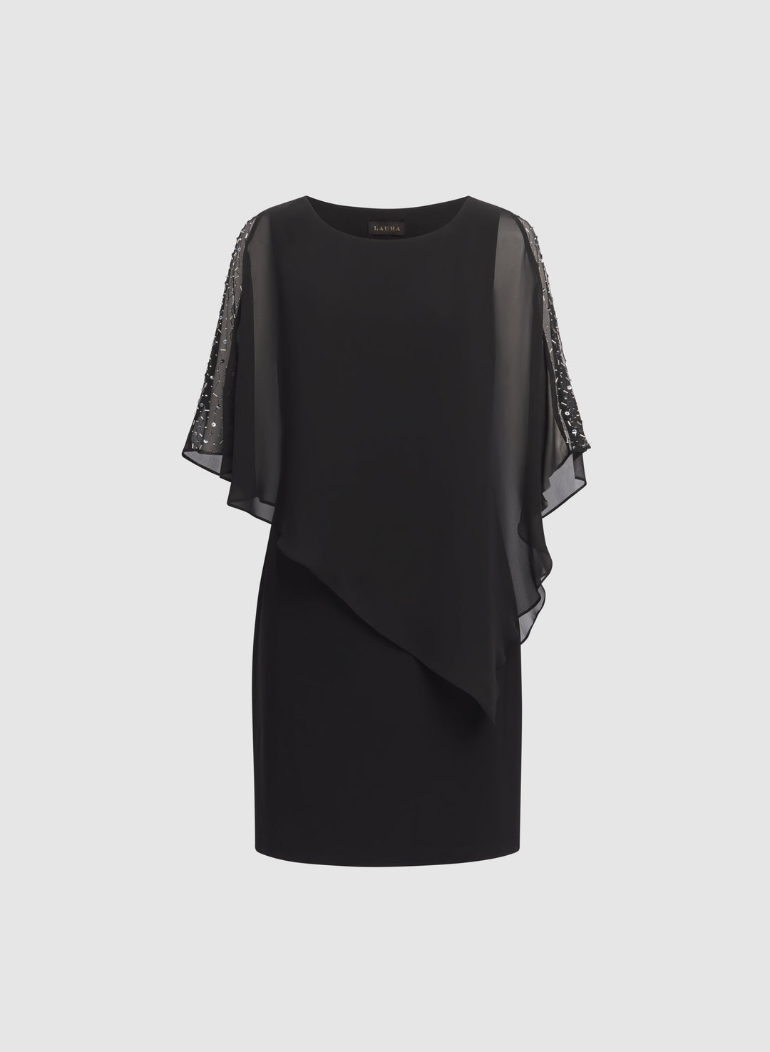 Beaded Capelet Overlay Dress