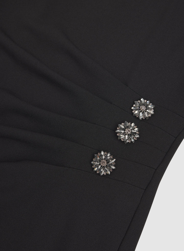 Fitted Rhinestone Detail Dress