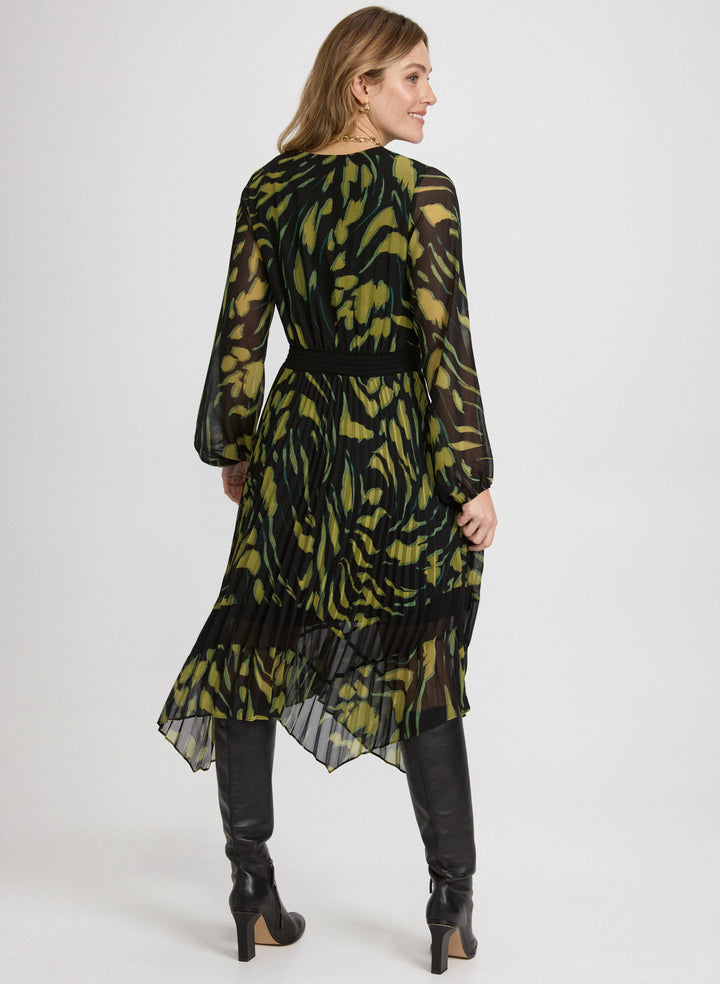 Pleated Chiffon Dress