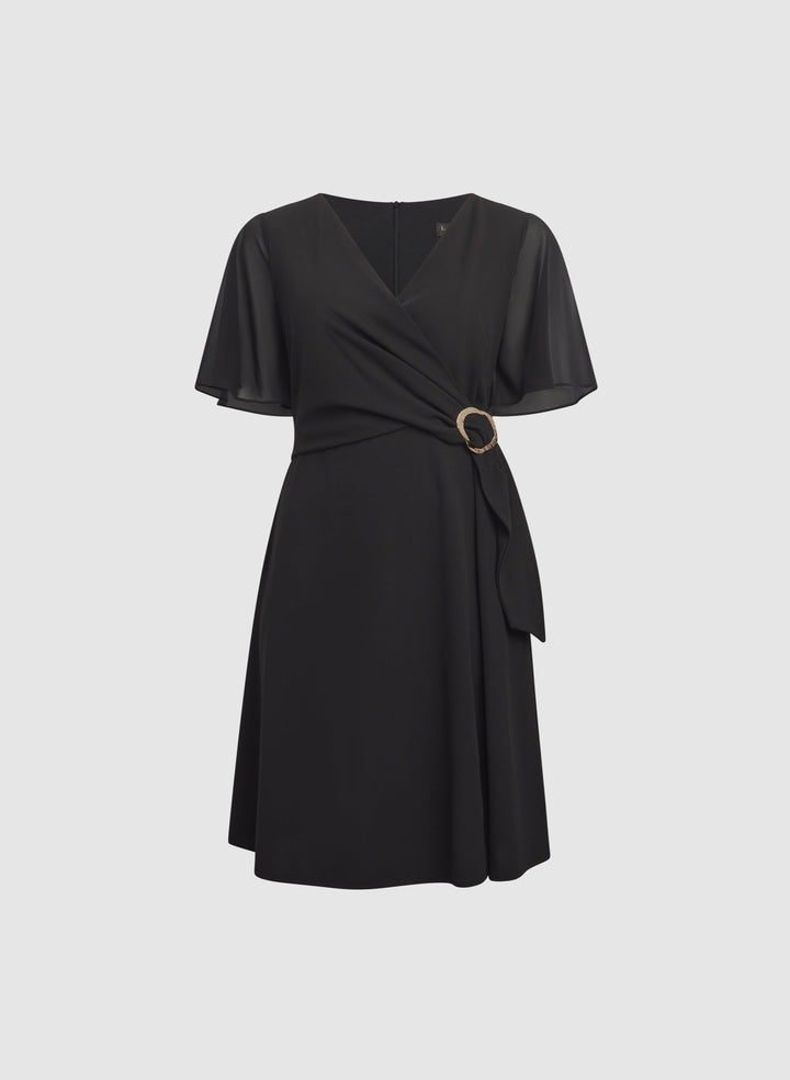 Cross-Over Crepe Dress