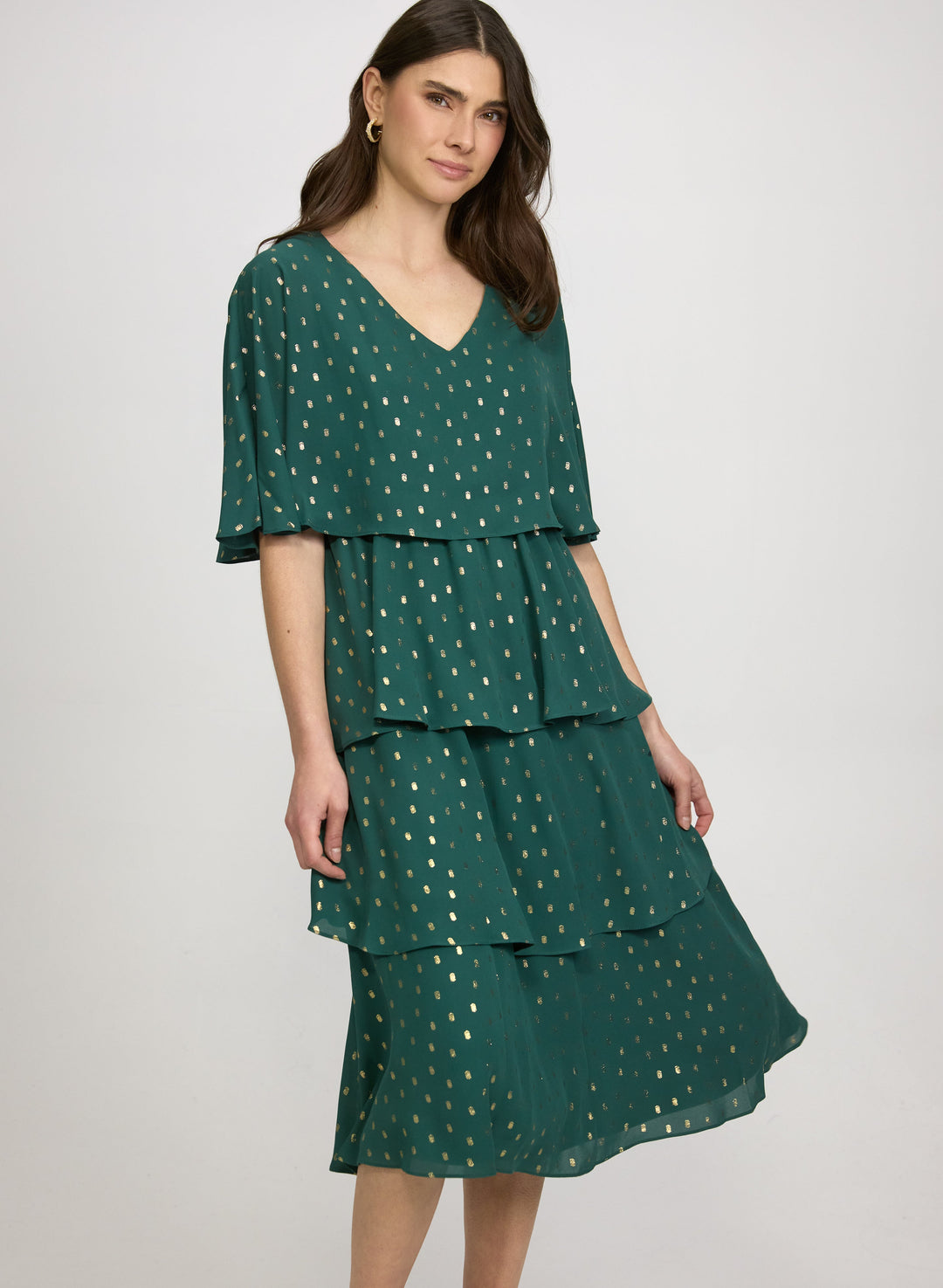 Foiled Chiffon Dress