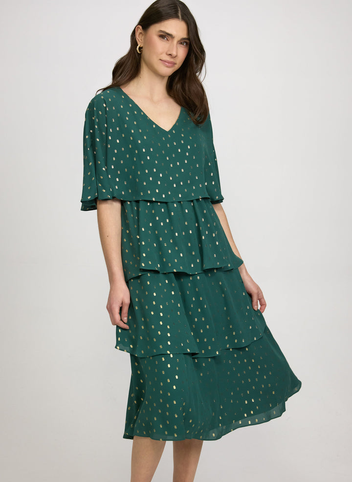 Foiled Chiffon Dress