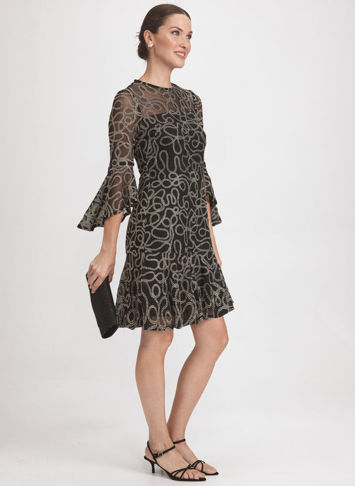 Metallic Embroidered Dress