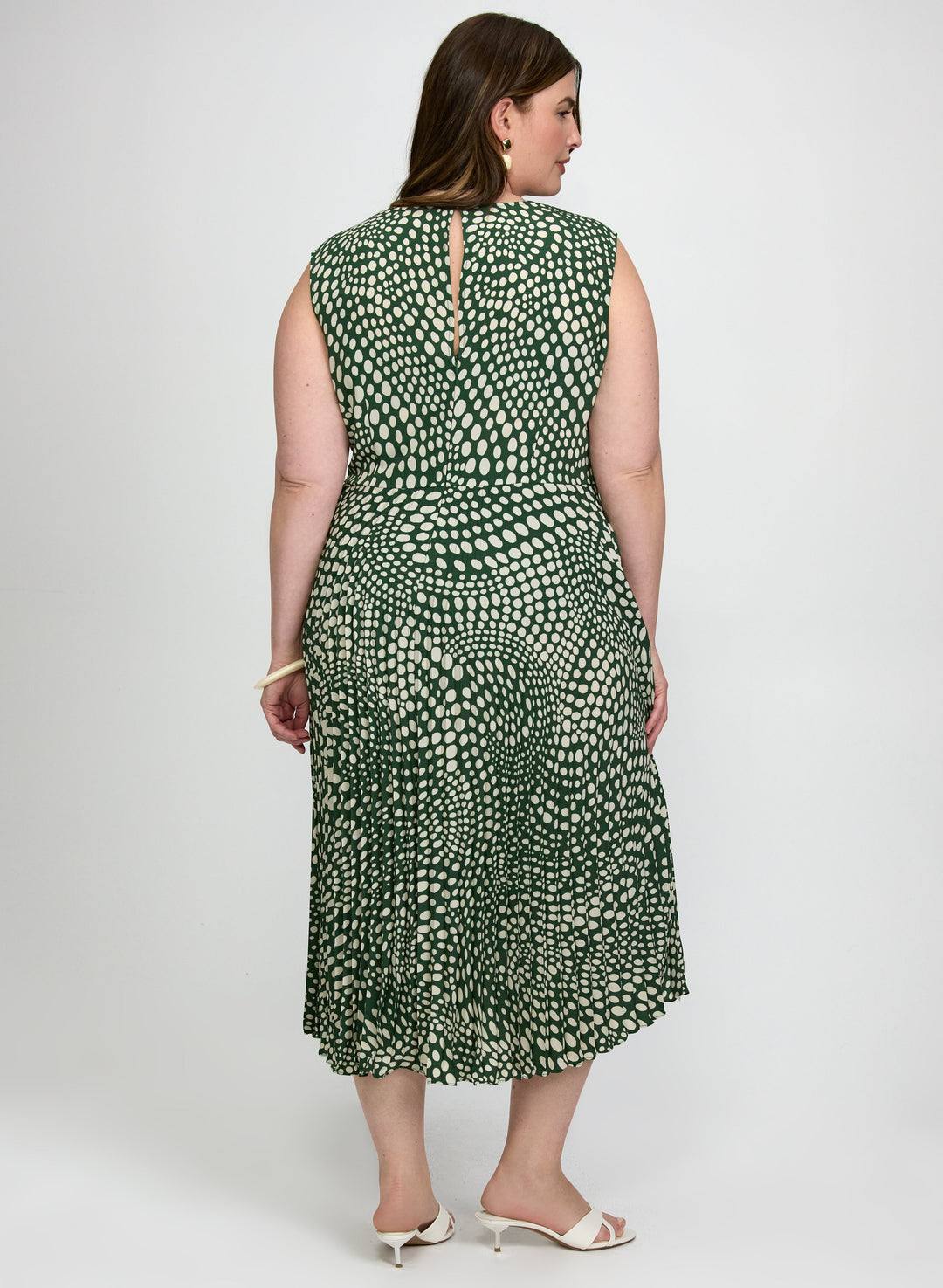 Dot Print Midi Dress