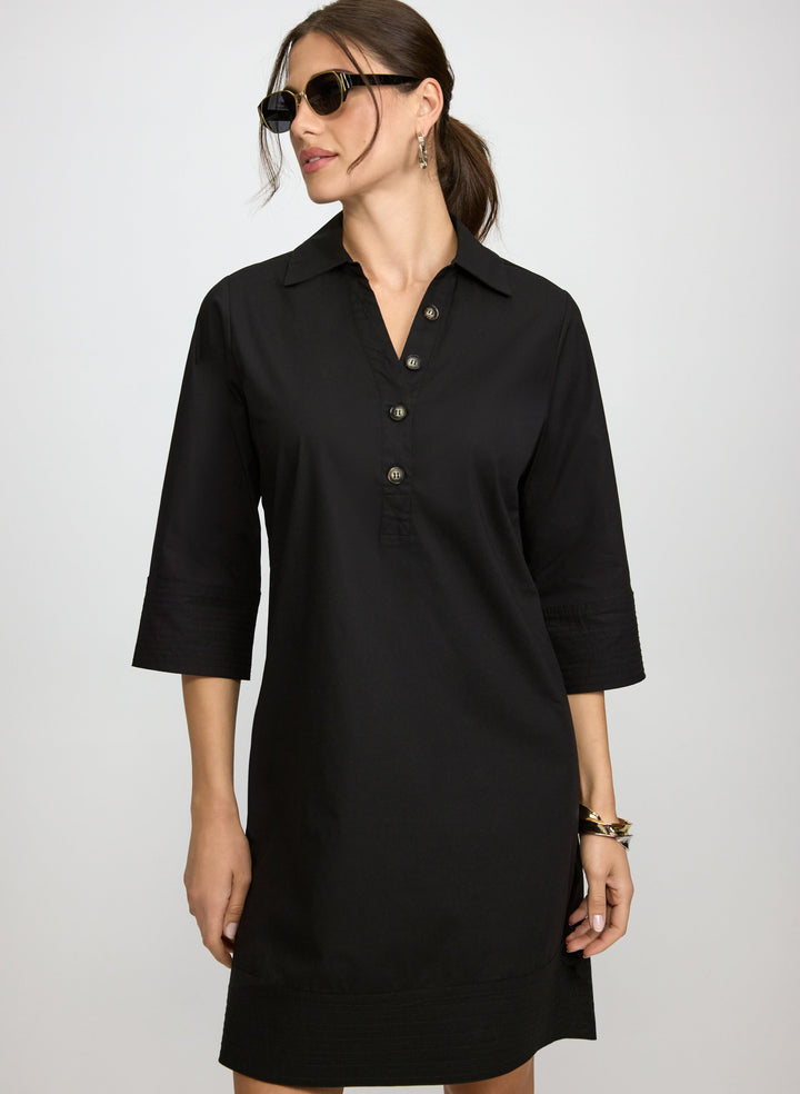 Buttoned Cotton-Blend Dress
