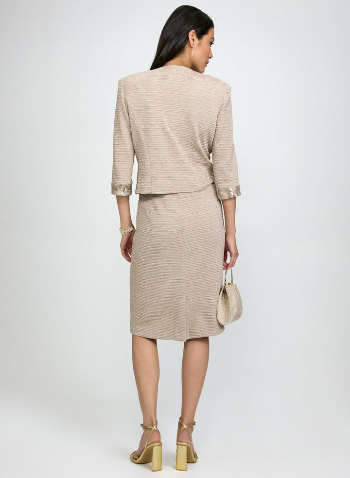 Crinkled Jacket & Dress Set