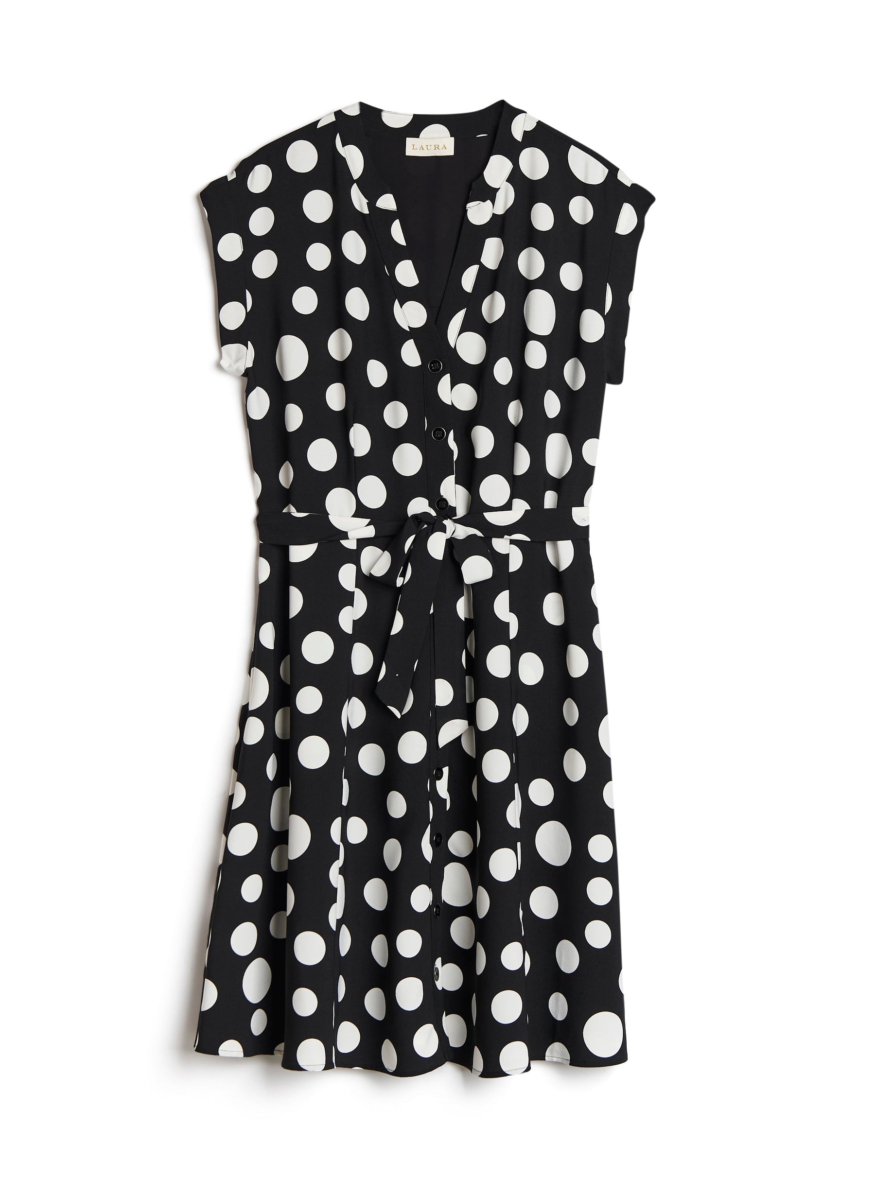 Polka Dot Print Shirt Dress