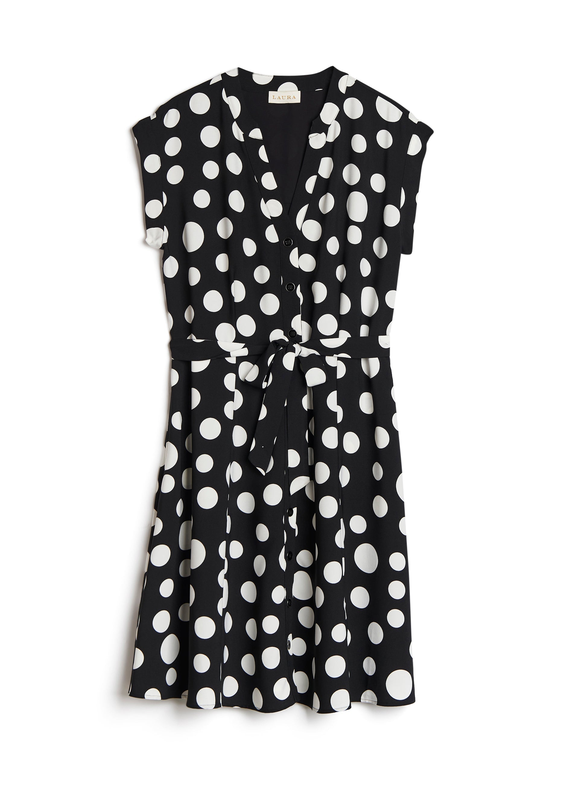 Polka Dot Print Shirt Dress