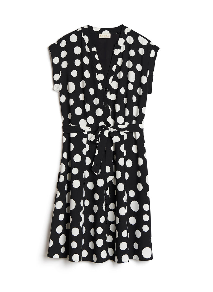 Polka Dot Print Shirt Dress