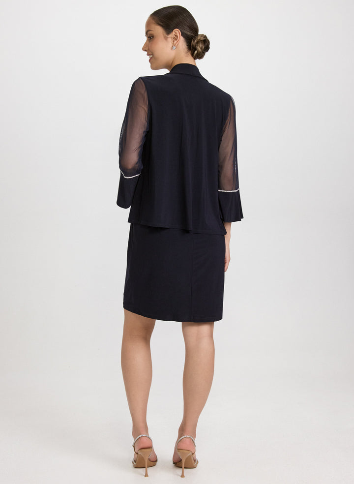 Rhinestone Embellished Jacket & Dress Set