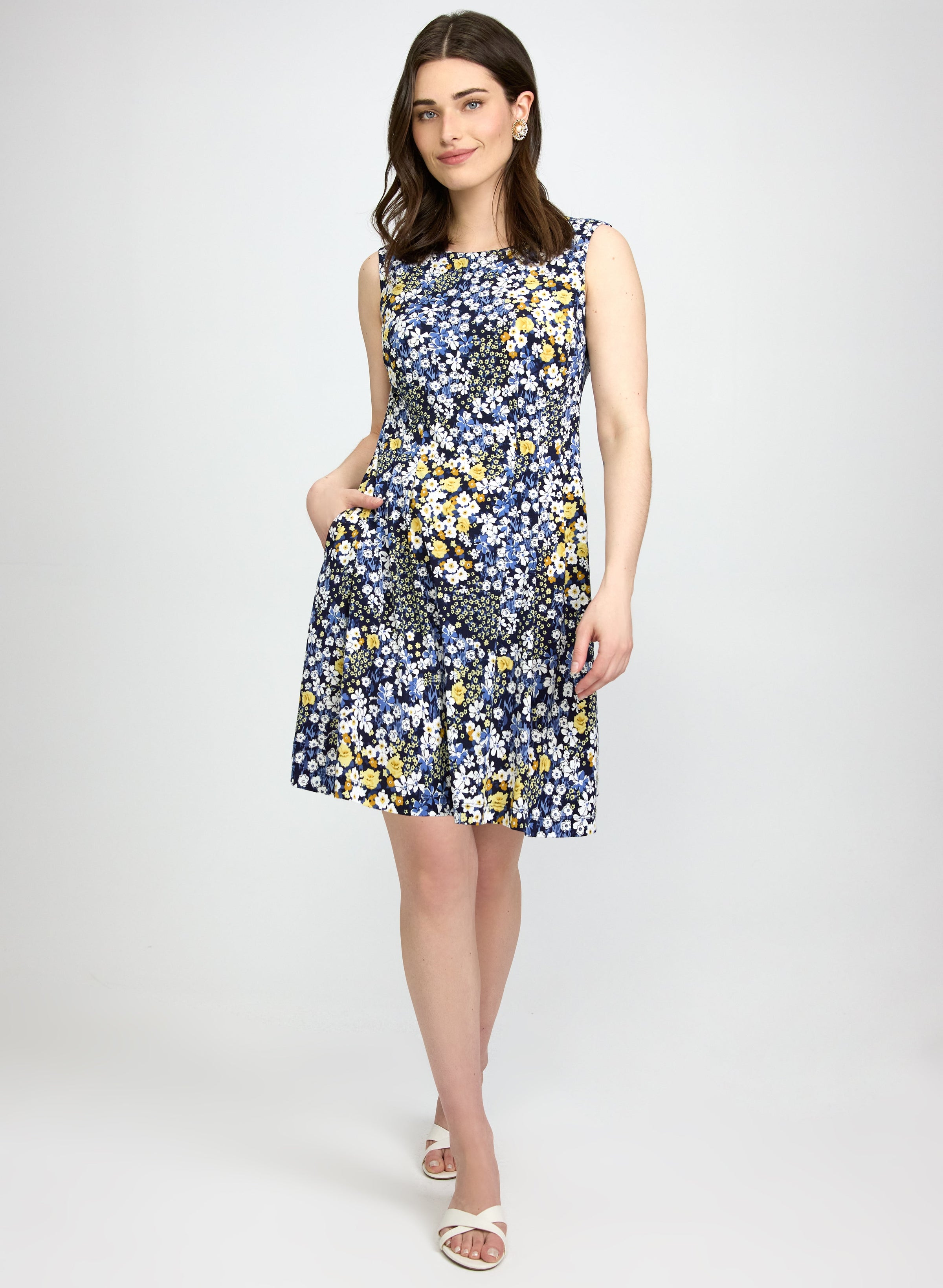 Floral Print Sleeveless Dress