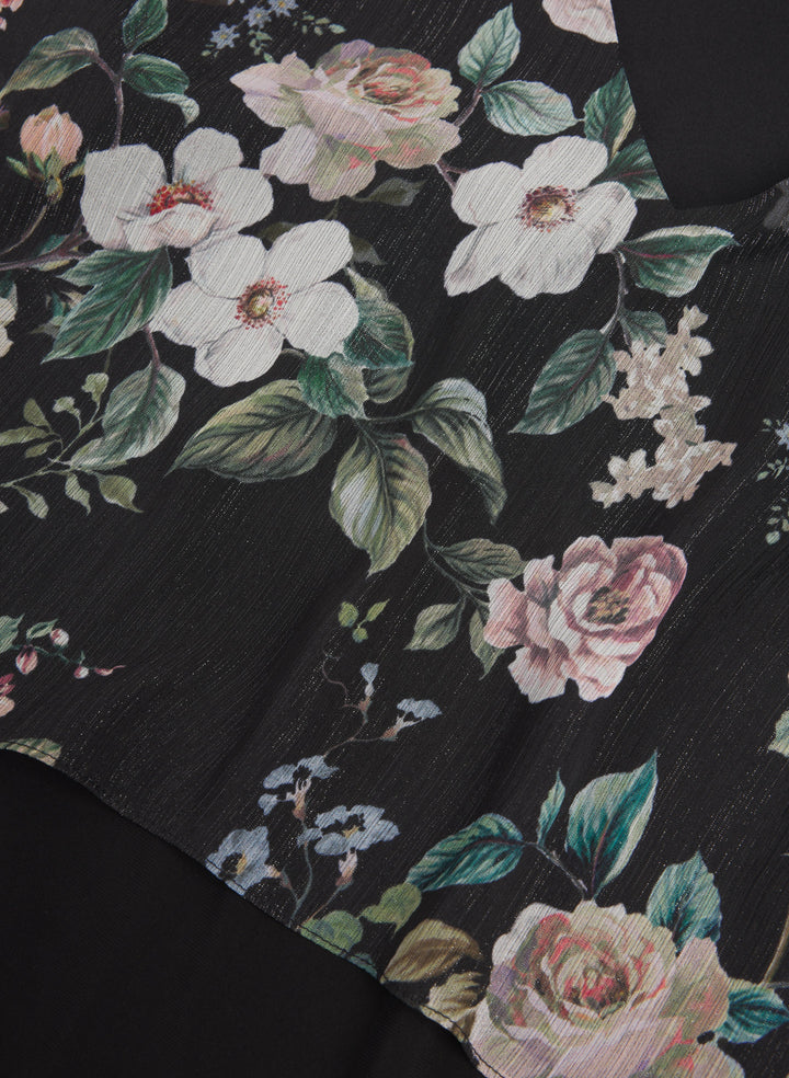 Floral Capelet Overlay Dress