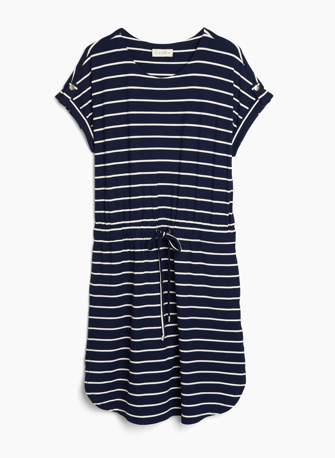 Boat Neck Stripe Print Dress