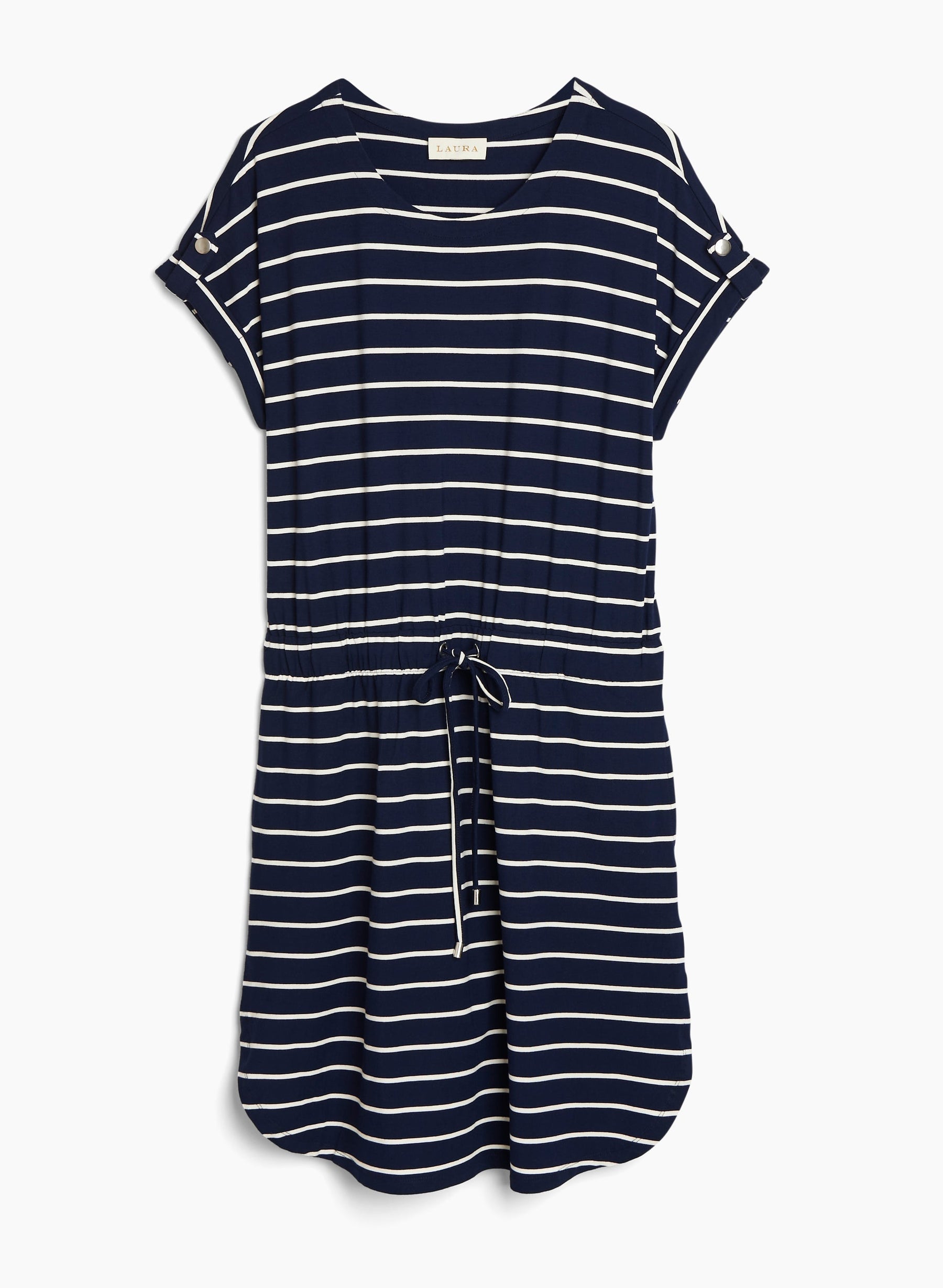 Boat Neck Stripe Print Dress