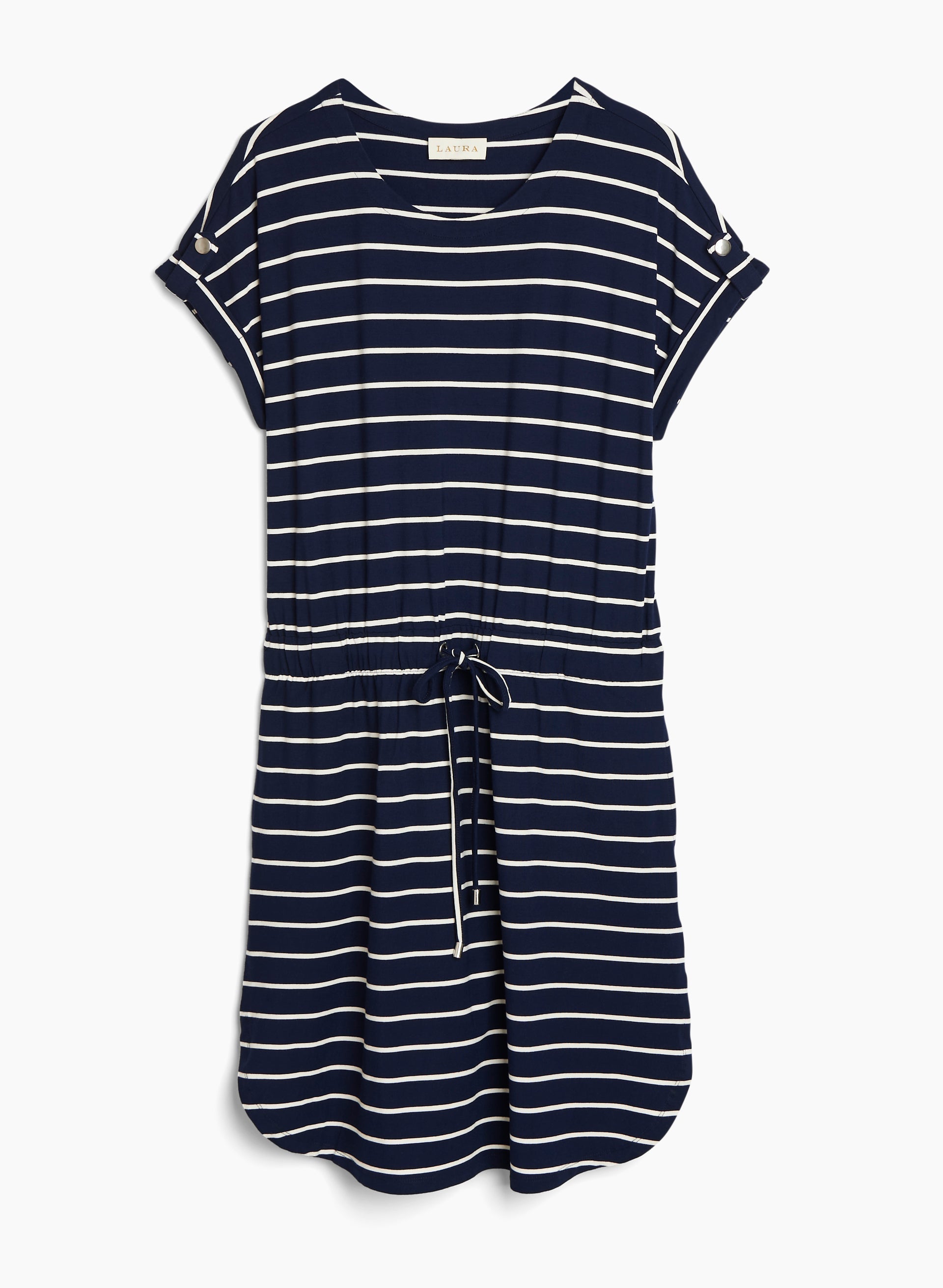 Boat Neck Stripe Print Dress