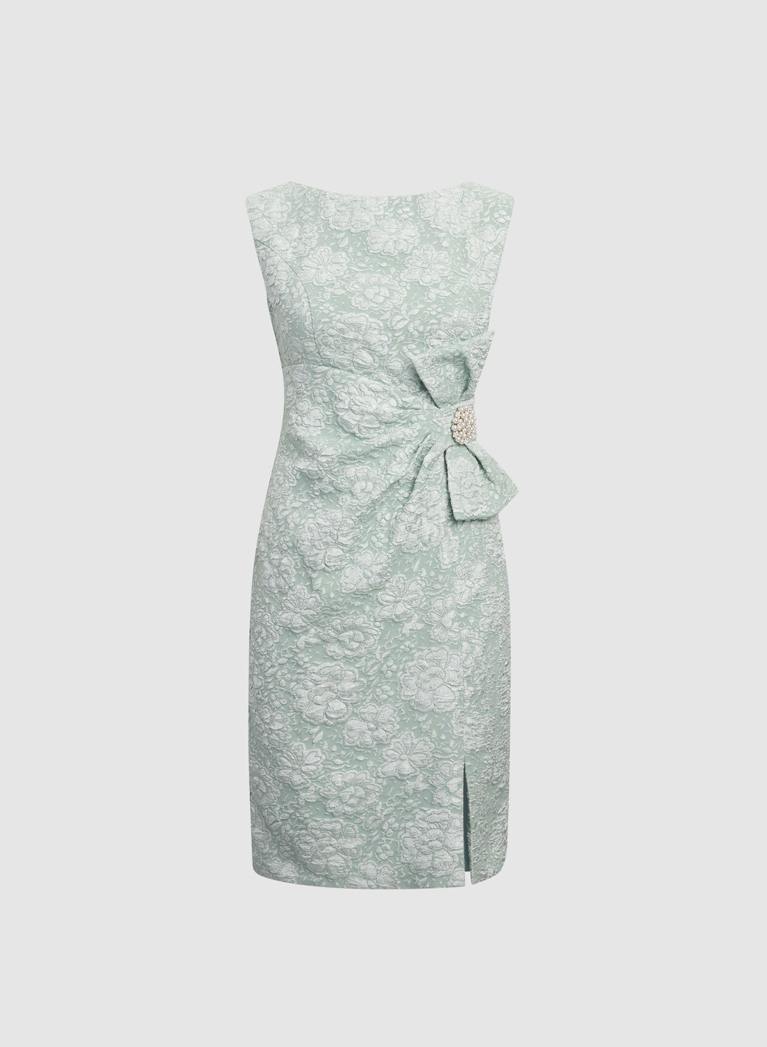Jeweled Floral Jacquard Dress