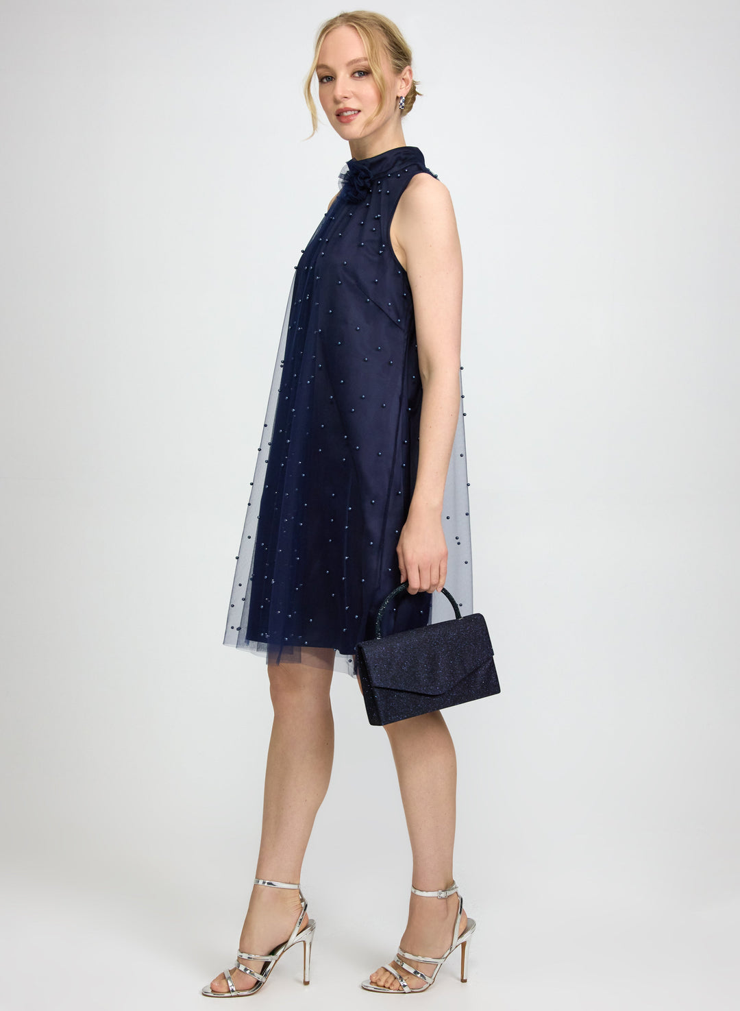Tonal Pearl Embellished Dress