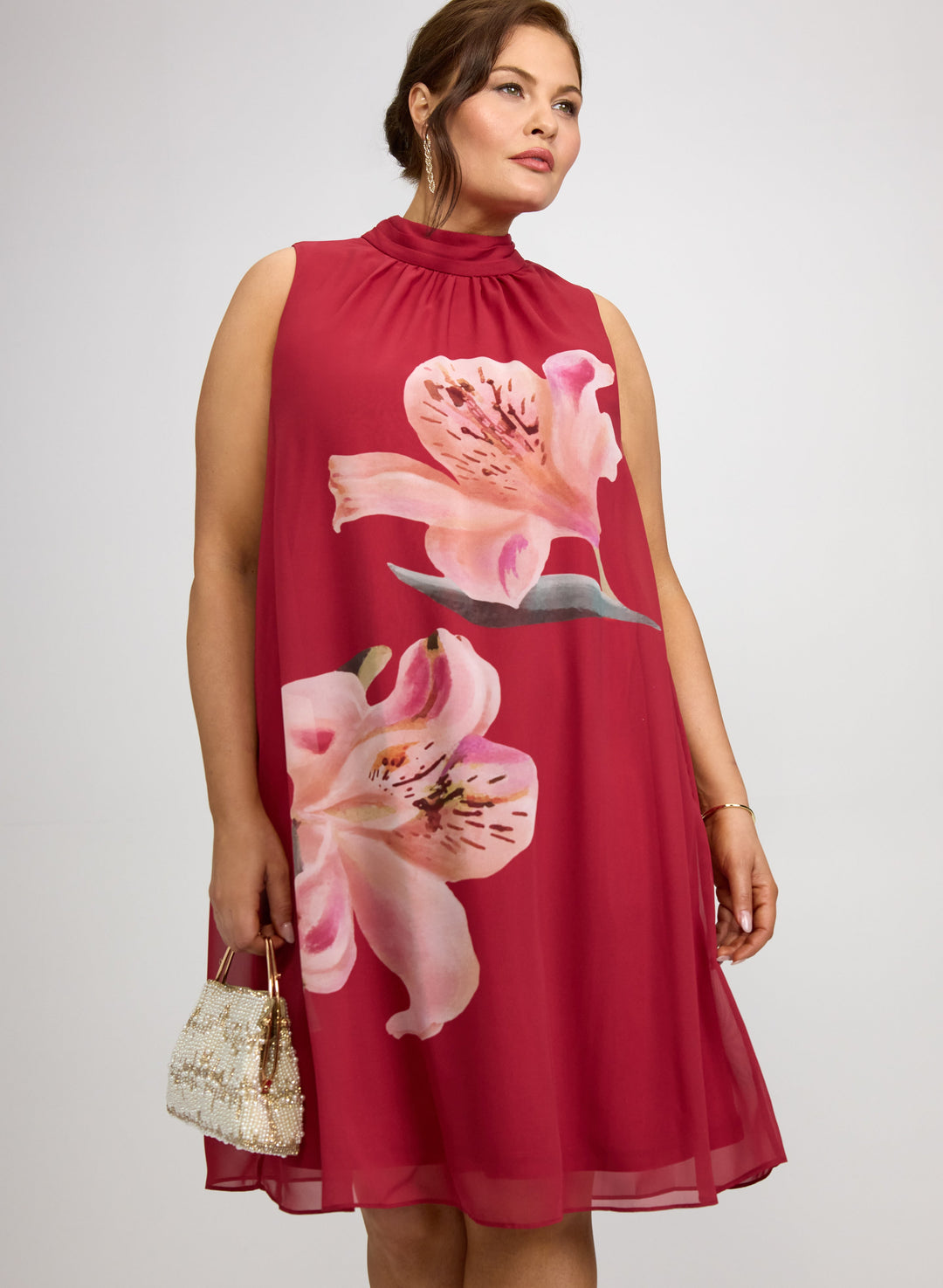 Lily Print Chiffon Dress
